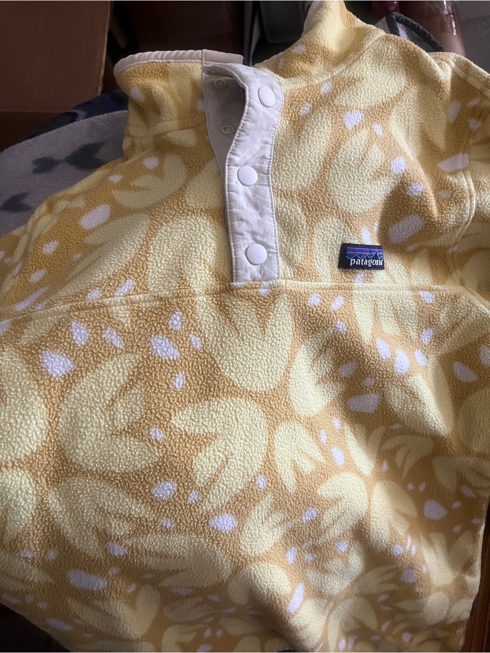 Patagonia synchilla fleece Yellow Floral Pullover small women’s